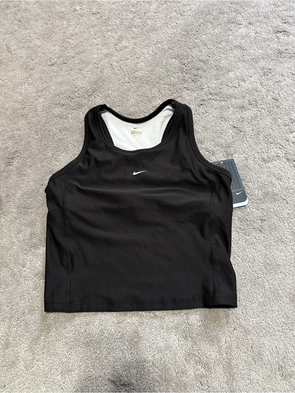 Nike Black Women’s Racerback Dri-Fit Top with White Swoosh